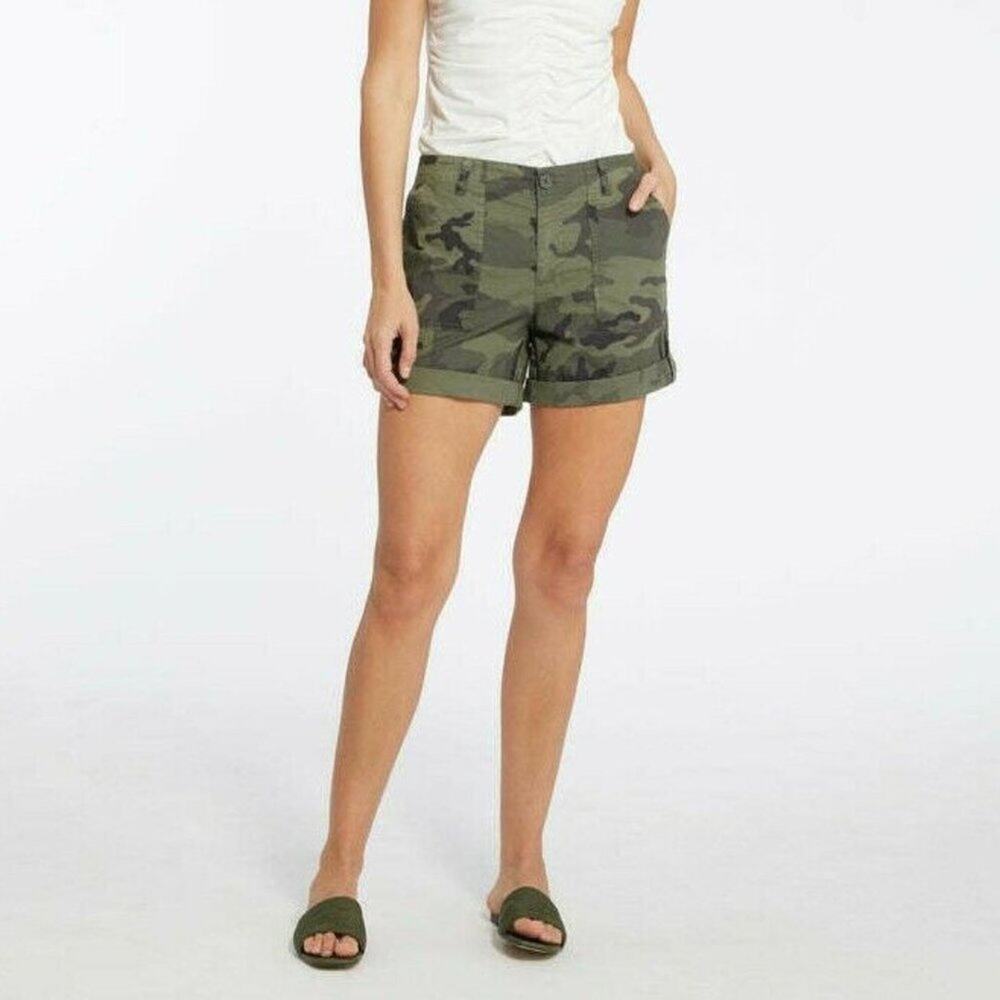 Sanctuary Shorts Womens 26 Switchback Cuffed Hiker Green Camo